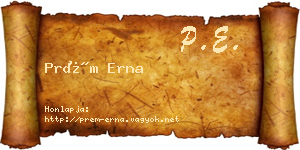 Prém Erna névjegykártya